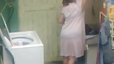 Spying Aunty Ass Washing ... Big Butt Chubby Plumper Mom