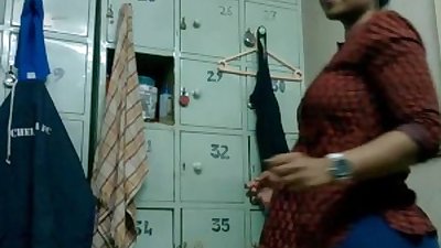 Lily changing at gym