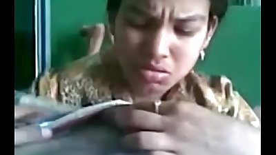 Desi girl eating big Indian cock